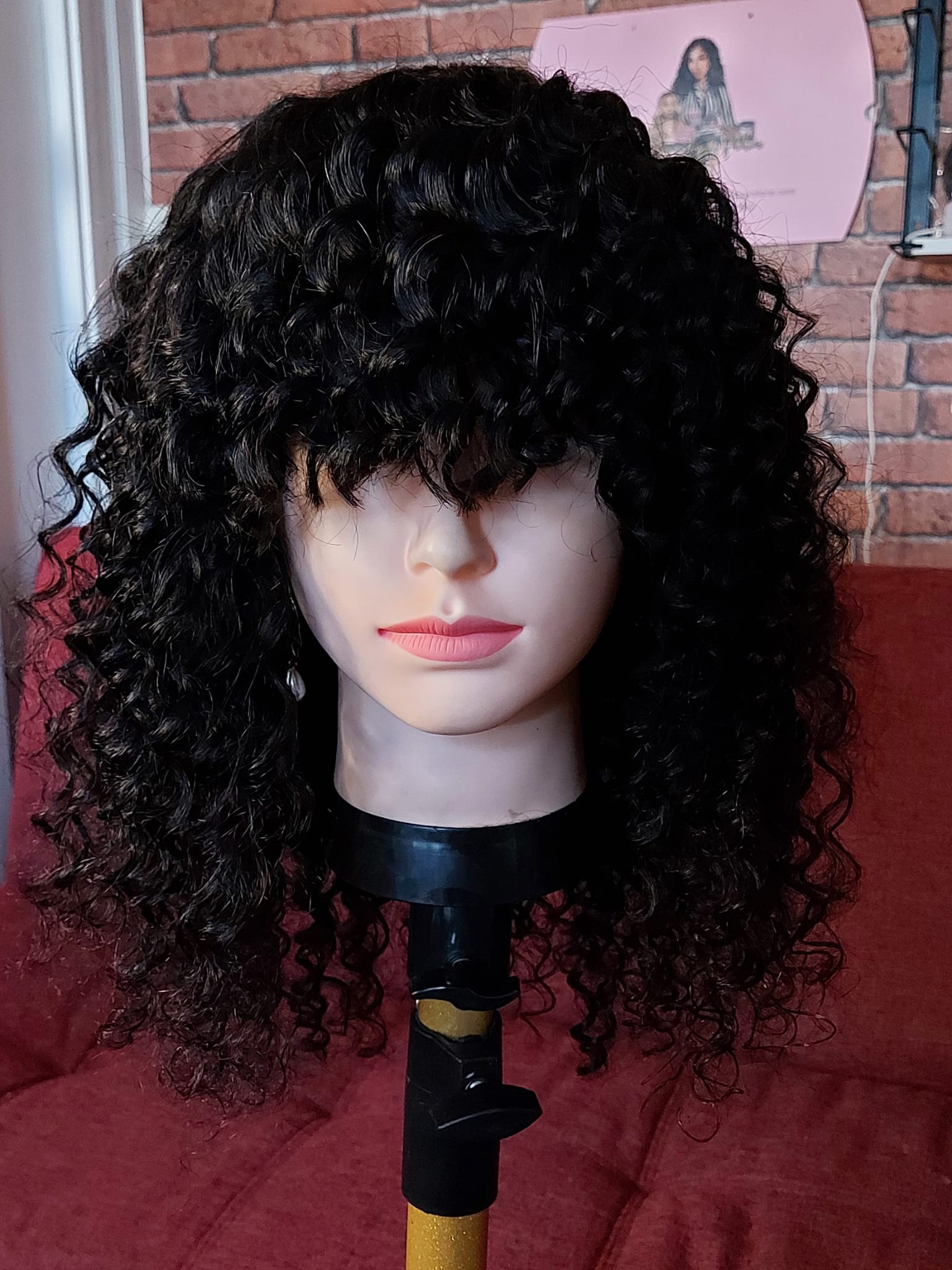 Perruque  bouclé a frange 20pouced