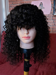 Perruque  bouclé a frange 20pouced