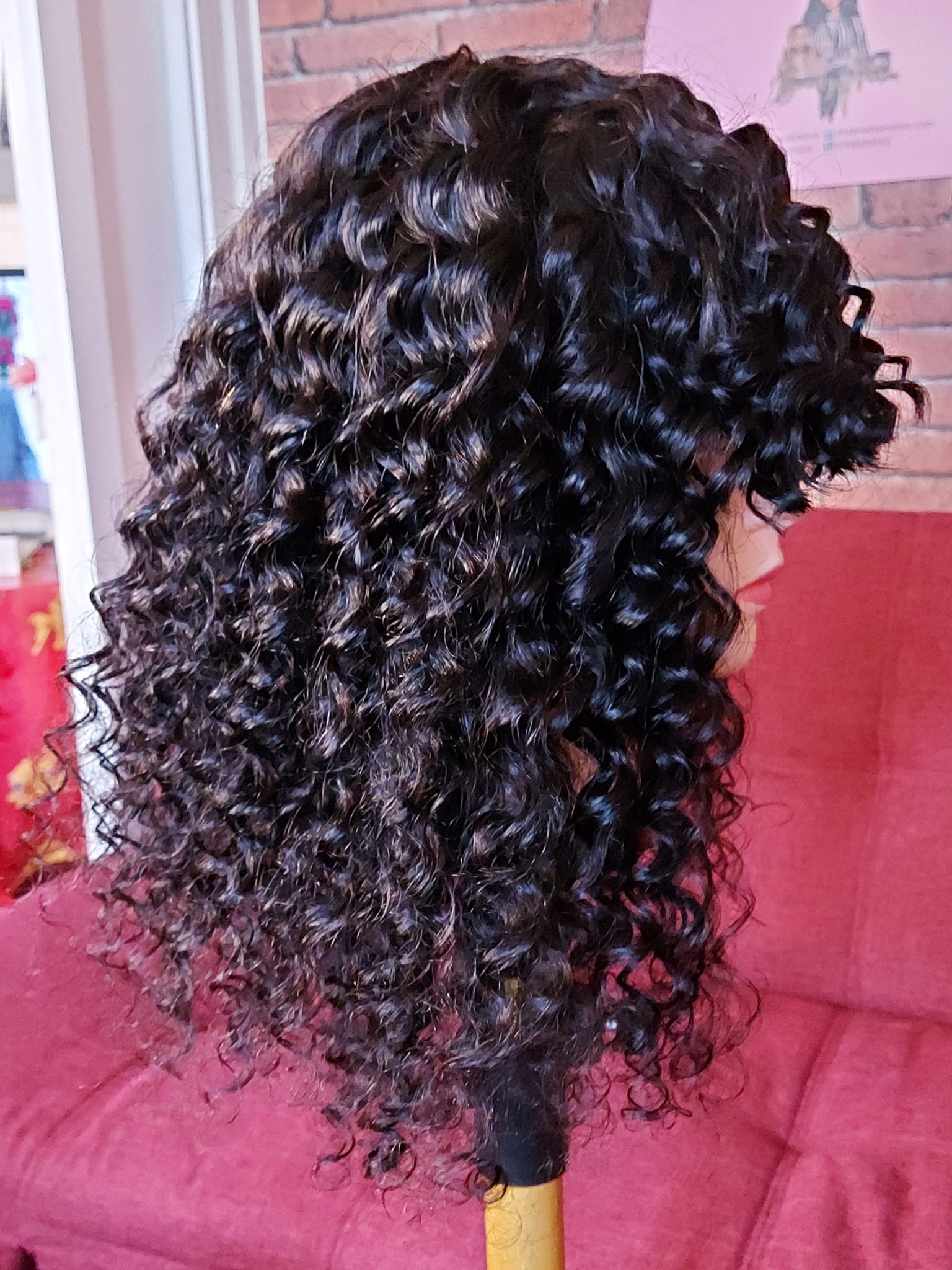 Perruque  bouclé a frange 20pouced